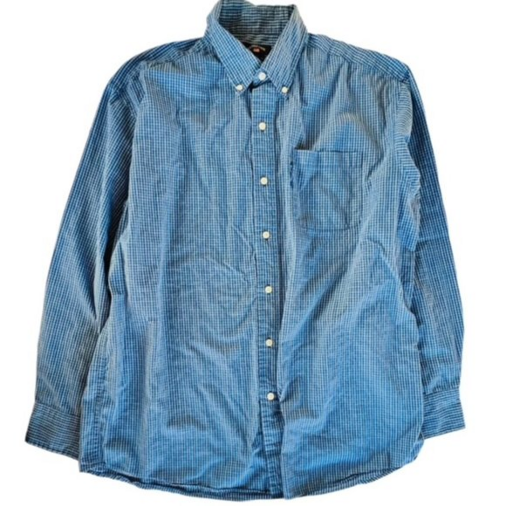 🛍️2 for $25 Sale🛍️ U.S. Polo ASSN Blue White Check Long Sleeve‎ Shirt Large